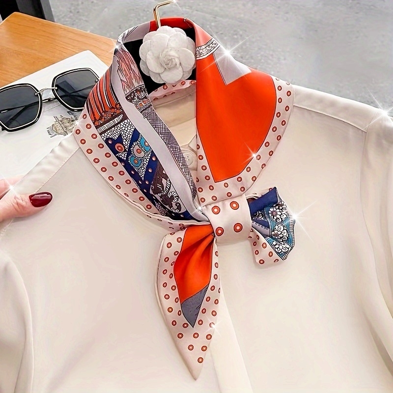Boho Chic Orange Floral Print  - đánh giá và giá Ribbon Wired Satin