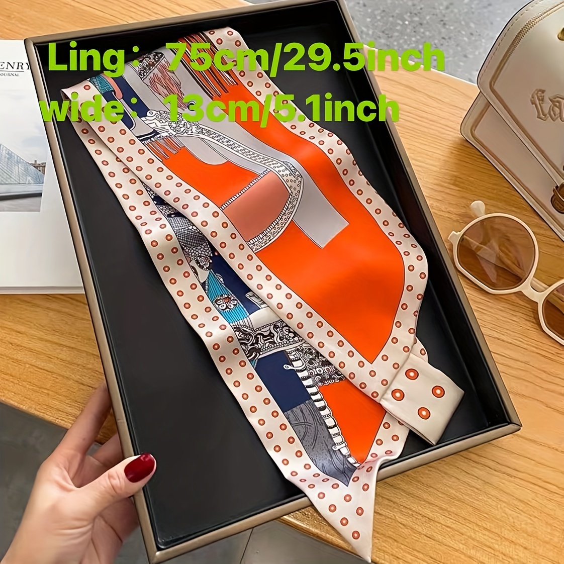 Boho Chic Orange Floral Print  - đánh giá và giá Ribbon Wired Satin