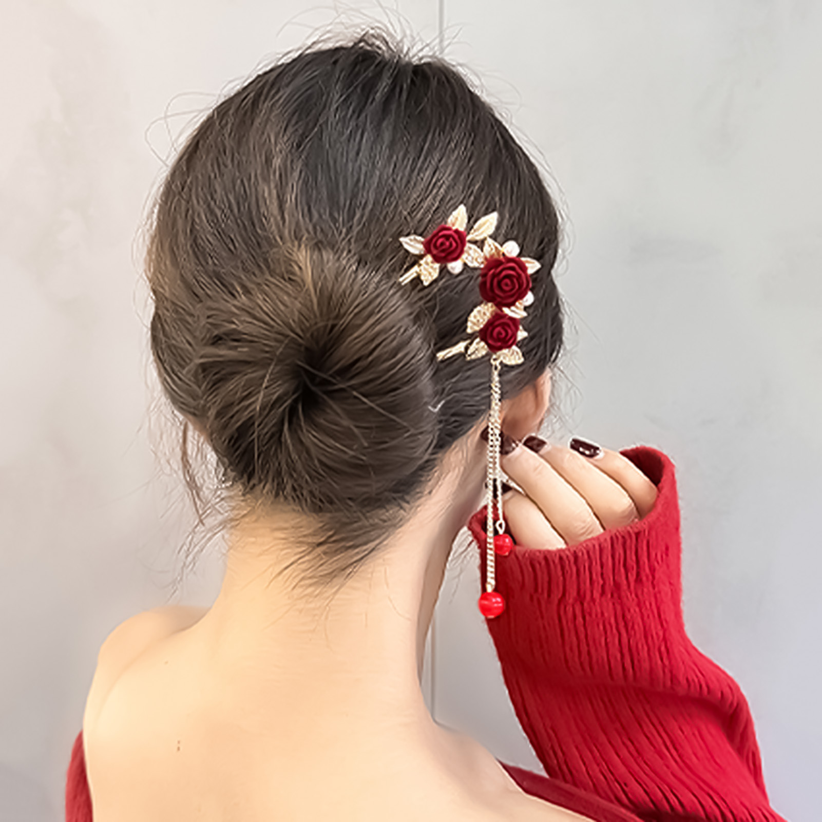 Chinese Style Rose Flower Hair - đánh giá và giá Flower Supply