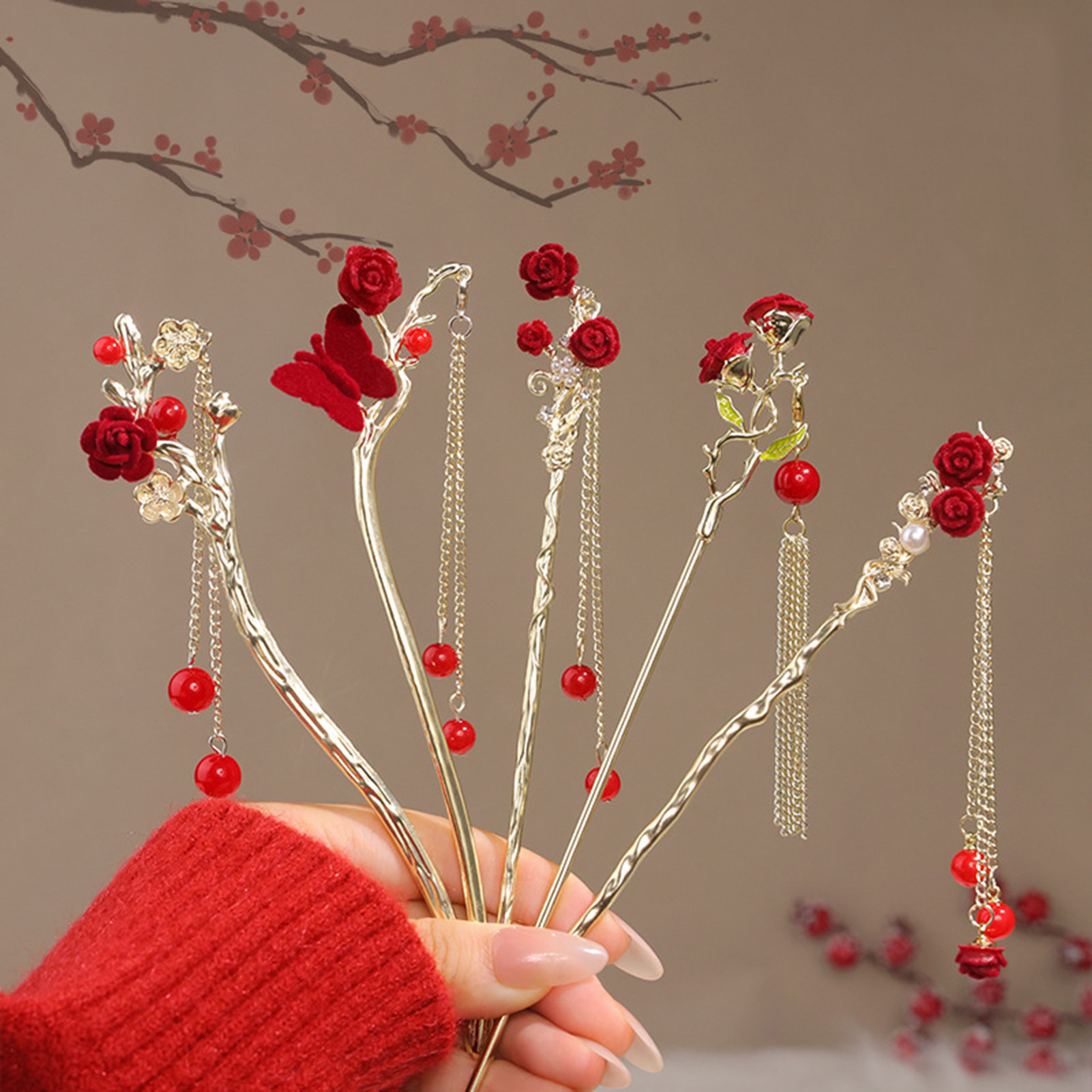 Chinese Style Rose Flower Hair - đánh giá và giá Flower Supply