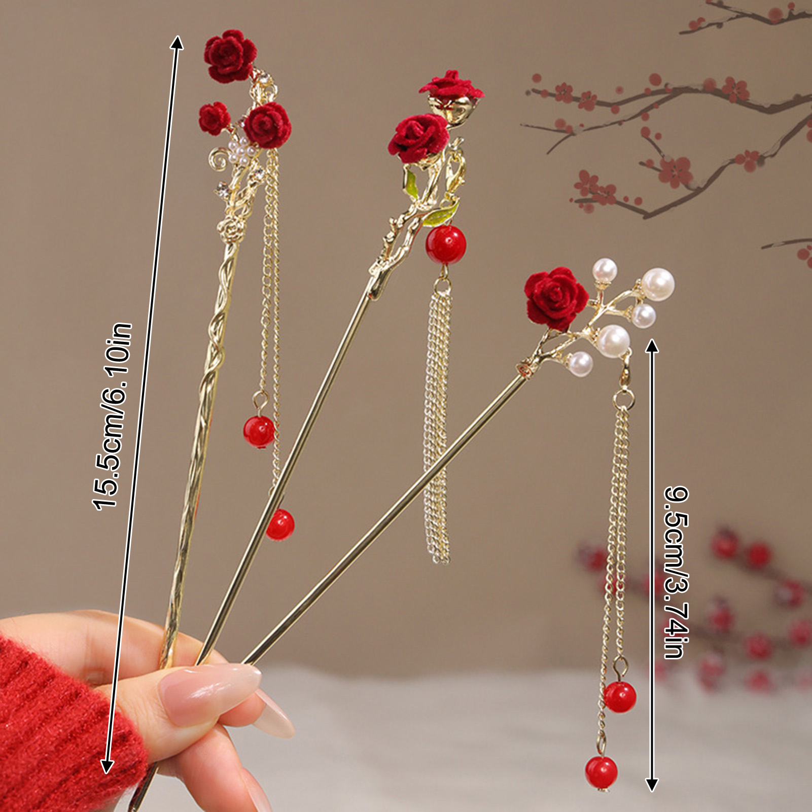Chinese Style Rose Flower Hair - đánh giá và giá Flower Supply