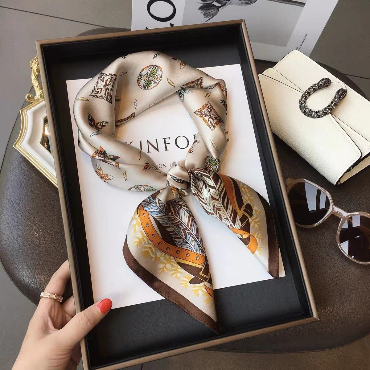 Luxury Fashion Print 70*70cm S - đánh giá và giá Ribbon Wired Satin
