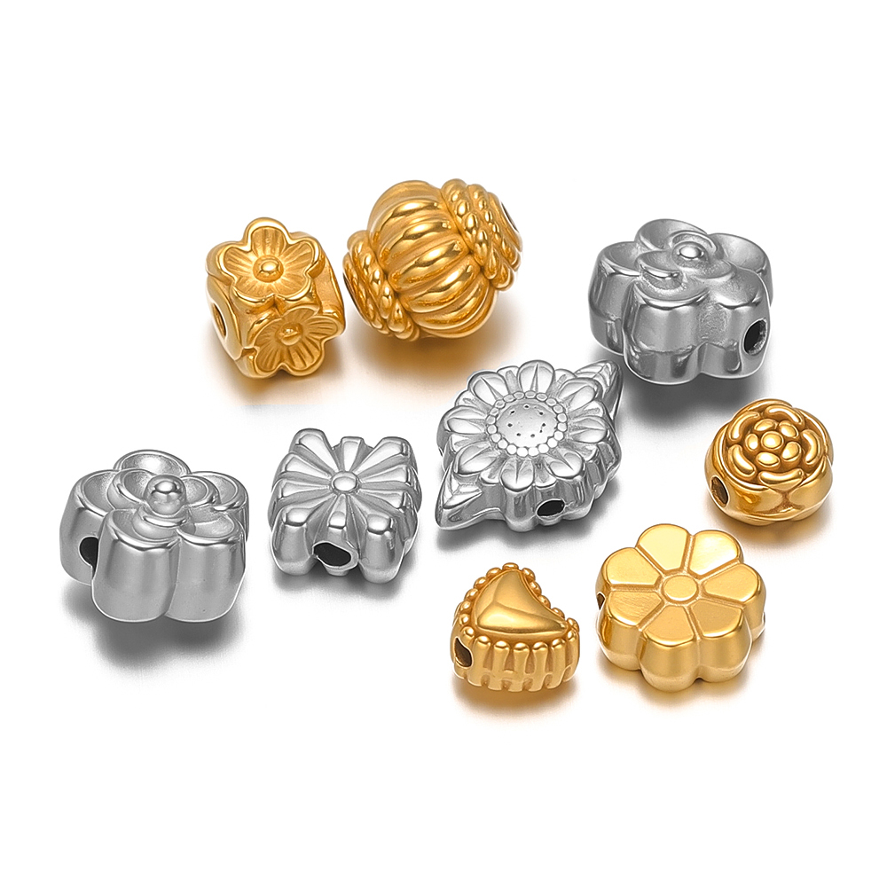 10Pcs Gold Stainless Steel Hea - đánh giá và giá Flower Supply