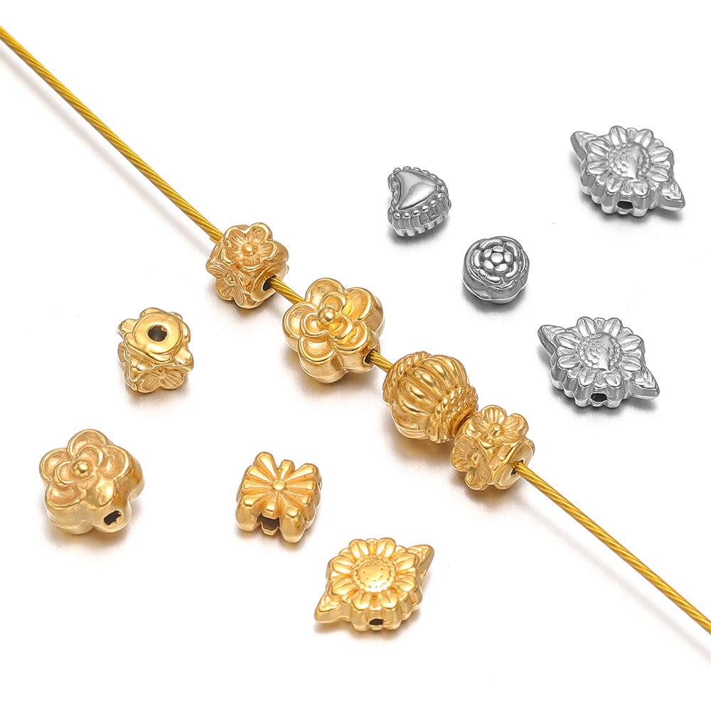 10Pcs Gold Stainless Steel Hea - đánh giá và giá Flower Supply